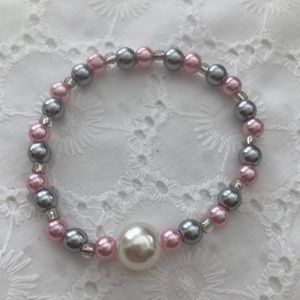 Gray and pink bracelet